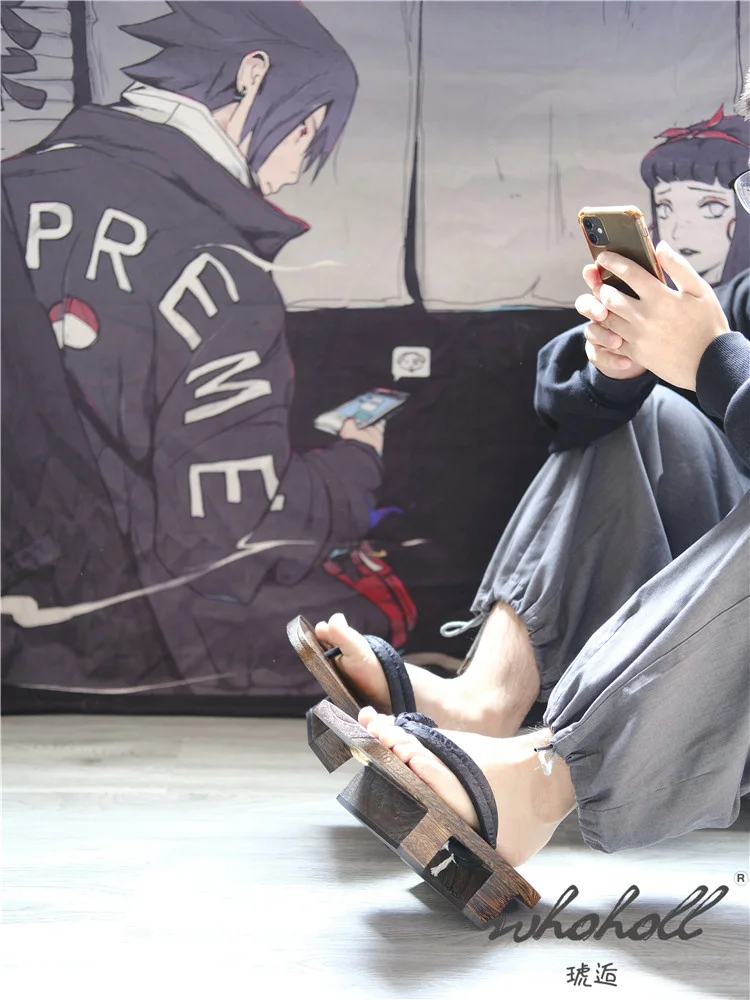 Summer Man Slipper Japanese Geta Wooden Clogs Sandals Samurai Cosplay Shoes Women Man Flip Flops Thick Bottom Platform Shoe