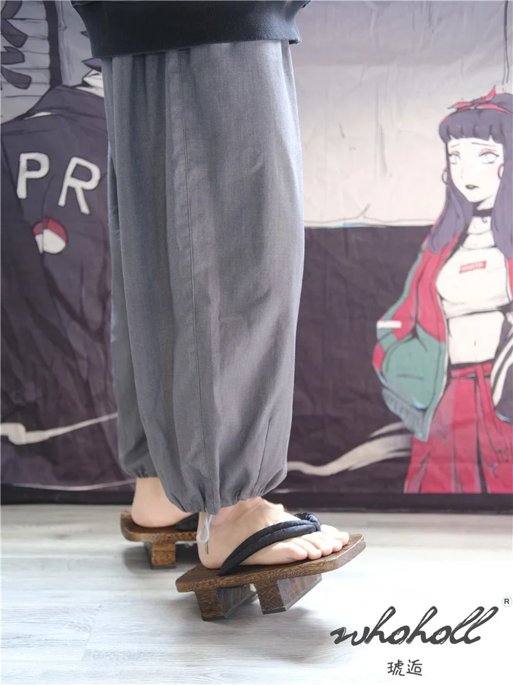 Summer Man Slipper Japanese Geta Wooden Clogs Sandals Samurai Cosplay Shoes Women Man Flip Flops Thick Bottom Platform Shoe