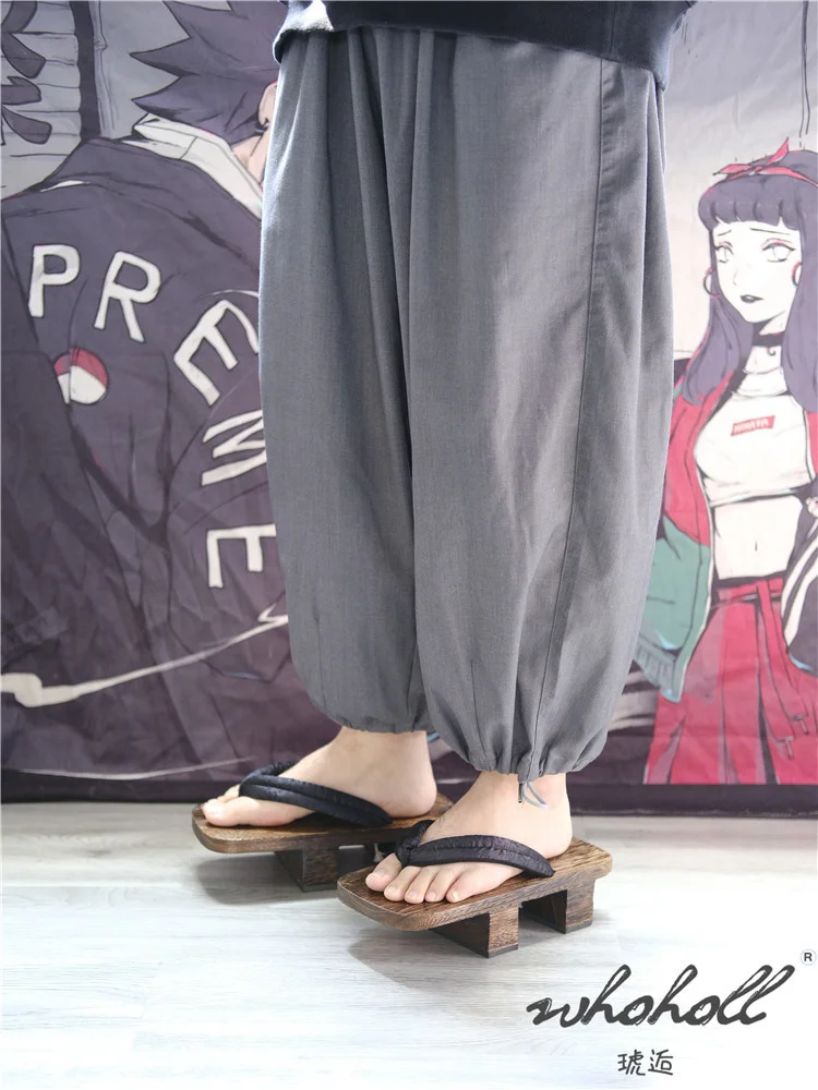 Summer Man Slipper Japanese Geta Wooden Clogs Sandals Samurai Cosplay Shoes Women Man Flip Flops Thick Bottom Platform Shoe
