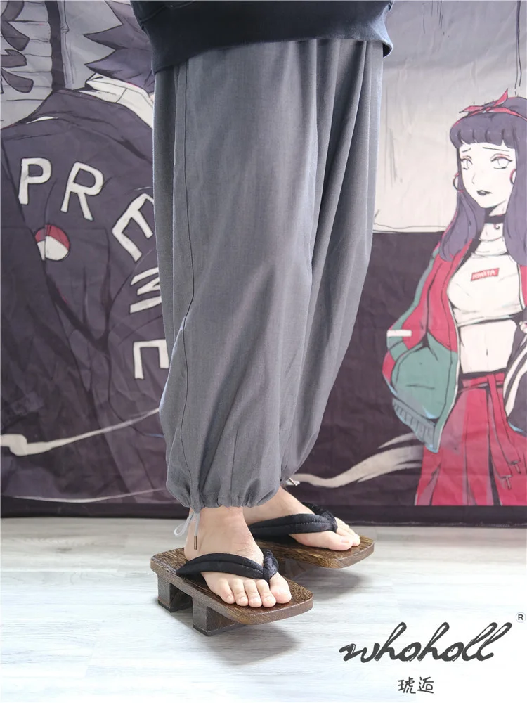 Summer Man Slipper Japanese Geta Wooden Clogs Sandals Samurai Cosplay Shoes Women Man Flip Flops Thick Bottom Platform Shoe