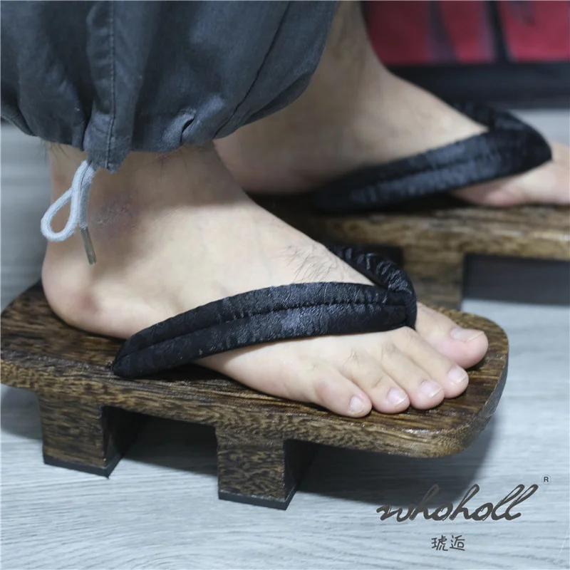 Summer Man Slipper Japanese Geta Wooden Clogs Sandals Samurai Cosplay Shoes Women Man Flip Flops Thick Bottom Platform Shoe