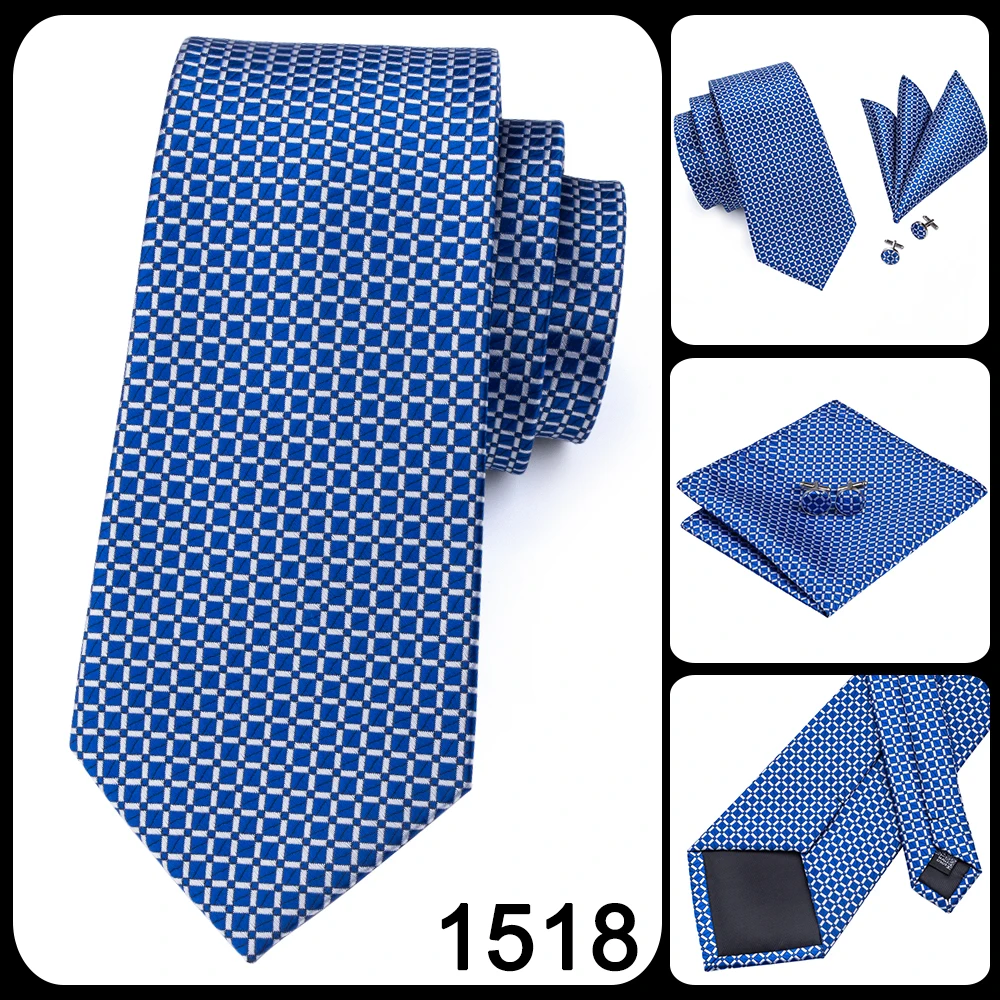 Hi-Tie Light Blue Striped Novelty Silk Wedding Tie For Men Handky Cufflinks Nicktie Set Fashion Design Business Party Dropship
