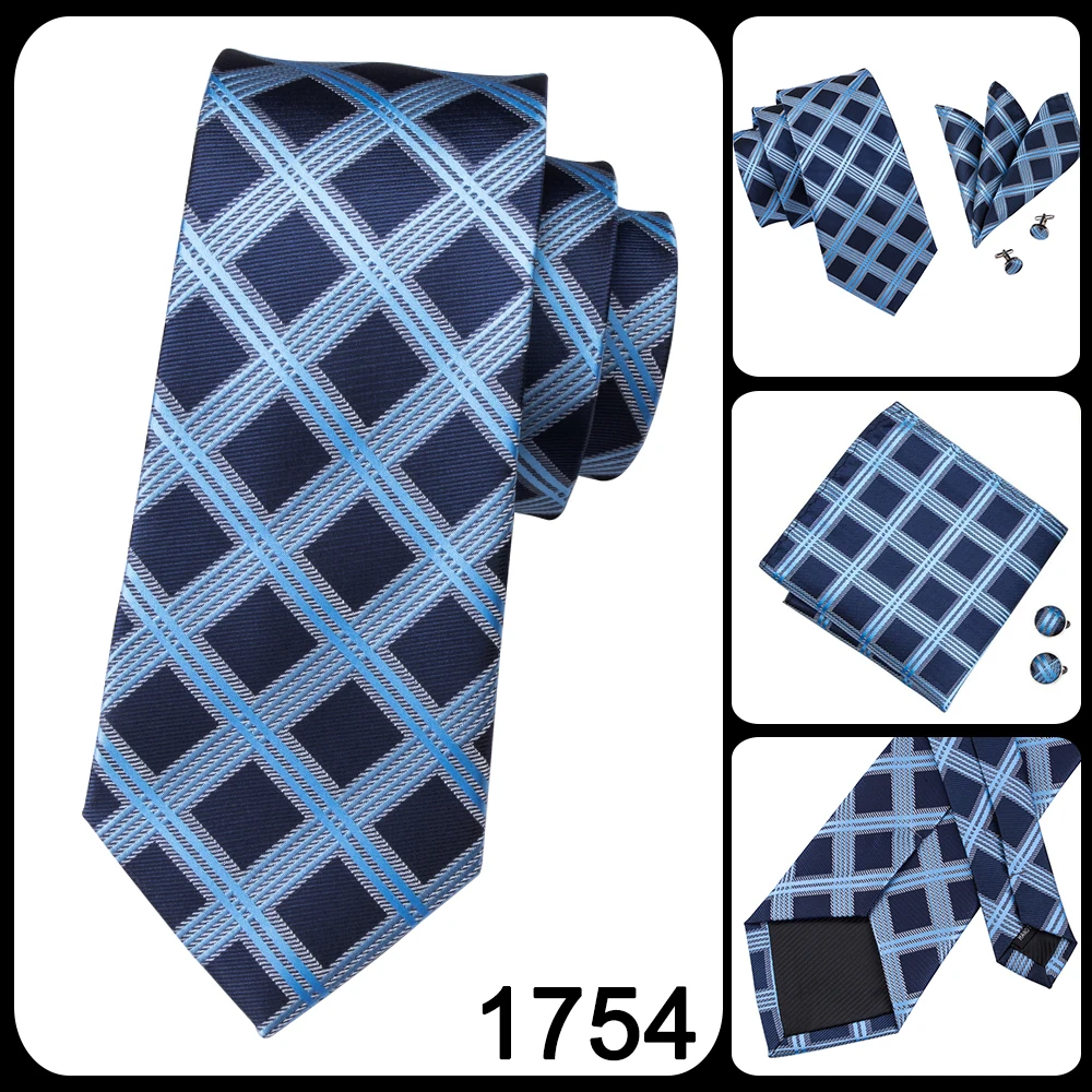 Hi-Tie Light Blue Striped Novelty Silk Wedding Tie For Men Handky Cufflinks Nicktie Set Fashion Design Business Party Dropship