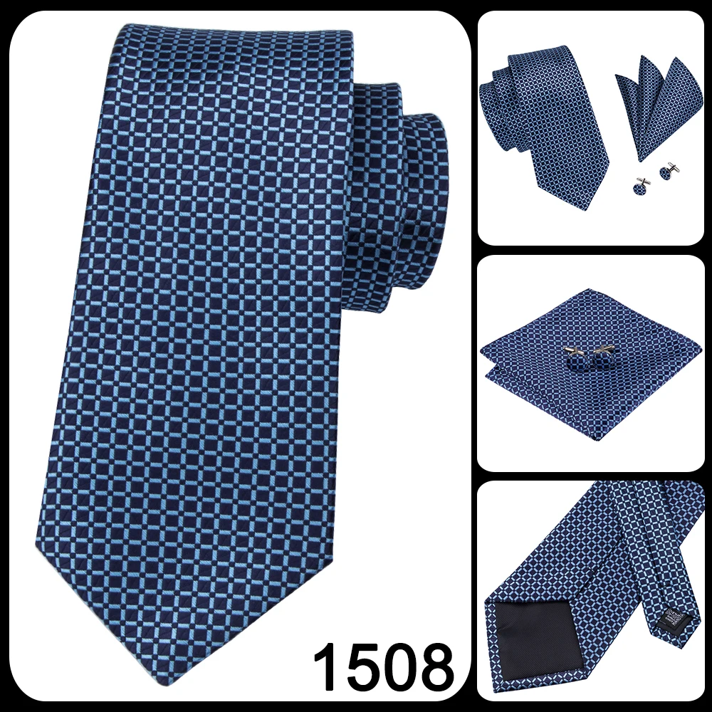 Hi-Tie Light Blue Striped Novelty Silk Wedding Tie For Men Handky Cufflinks Nicktie Set Fashion Design Business Party Dropship