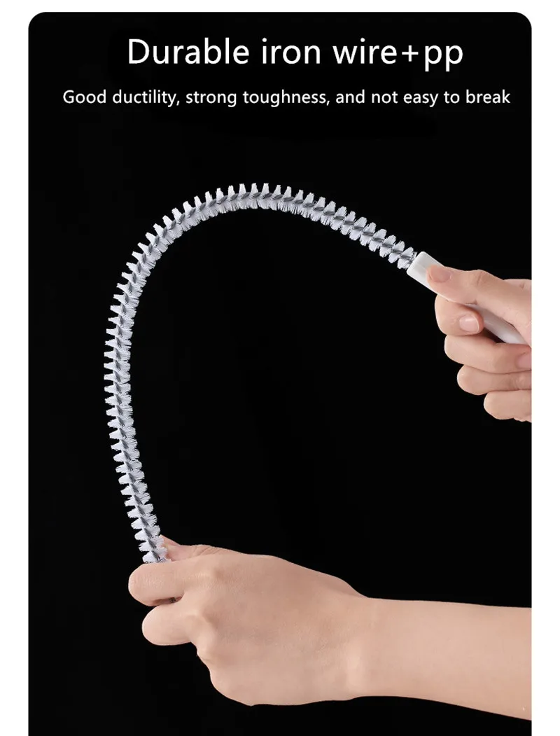 Pipe Dredging Brush Bathroom Hair Sewer Sink Cleaning Brush Drain Cleaner Flexible Cleaner Kitchen Clog Plug Hole Remover Tool