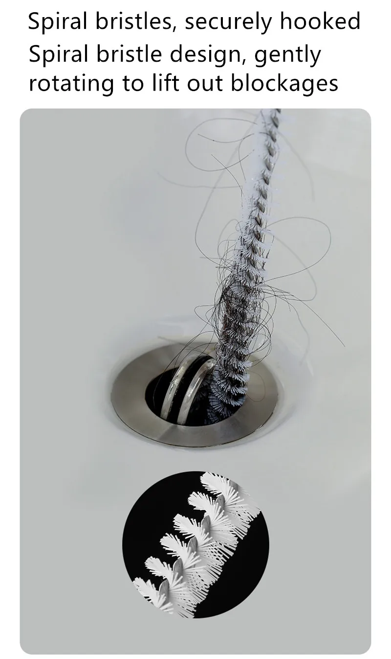 Pipe Dredging Brush Bathroom Hair Sewer Sink Cleaning Brush Drain Cleaner Flexible Cleaner Kitchen Clog Plug Hole Remover Tool