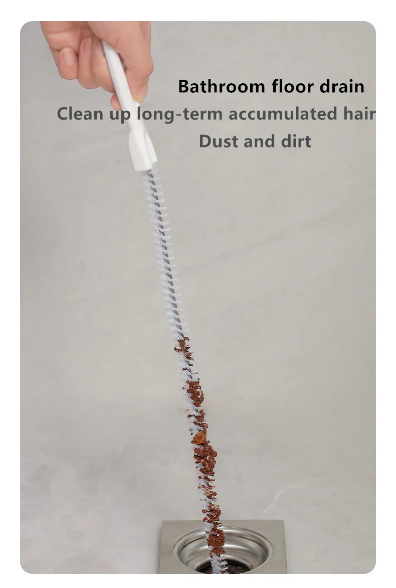 Pipe Dredging Brush Bathroom Hair Sewer Sink Cleaning Brush Drain Cleaner Flexible Cleaner Kitchen Clog Plug Hole Remover Tool