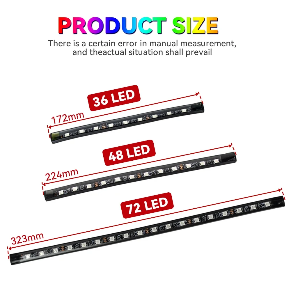 Neon 36 48 72 LED Car Interior Ambient Foot Light Wireless Remote Music APP Control Auto RGB Atmosphere Decorative Lamp
