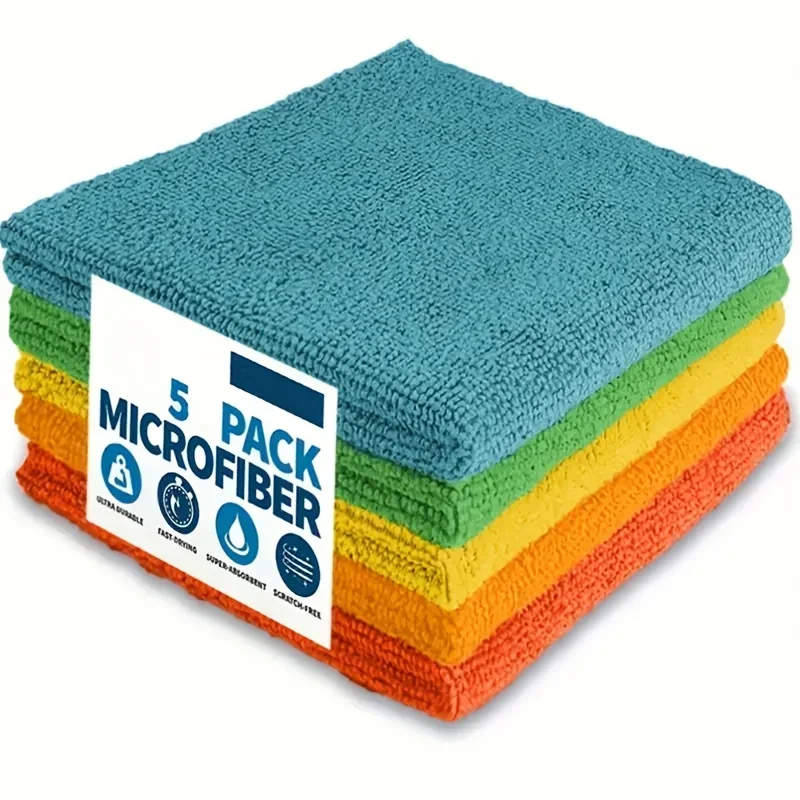 10/5/3pcs Microfiber Cleaning Cloth, Dishwashing Cloth Household Rag Kitchen Bathroom Cleaning Towel Durable Absorbent Towel