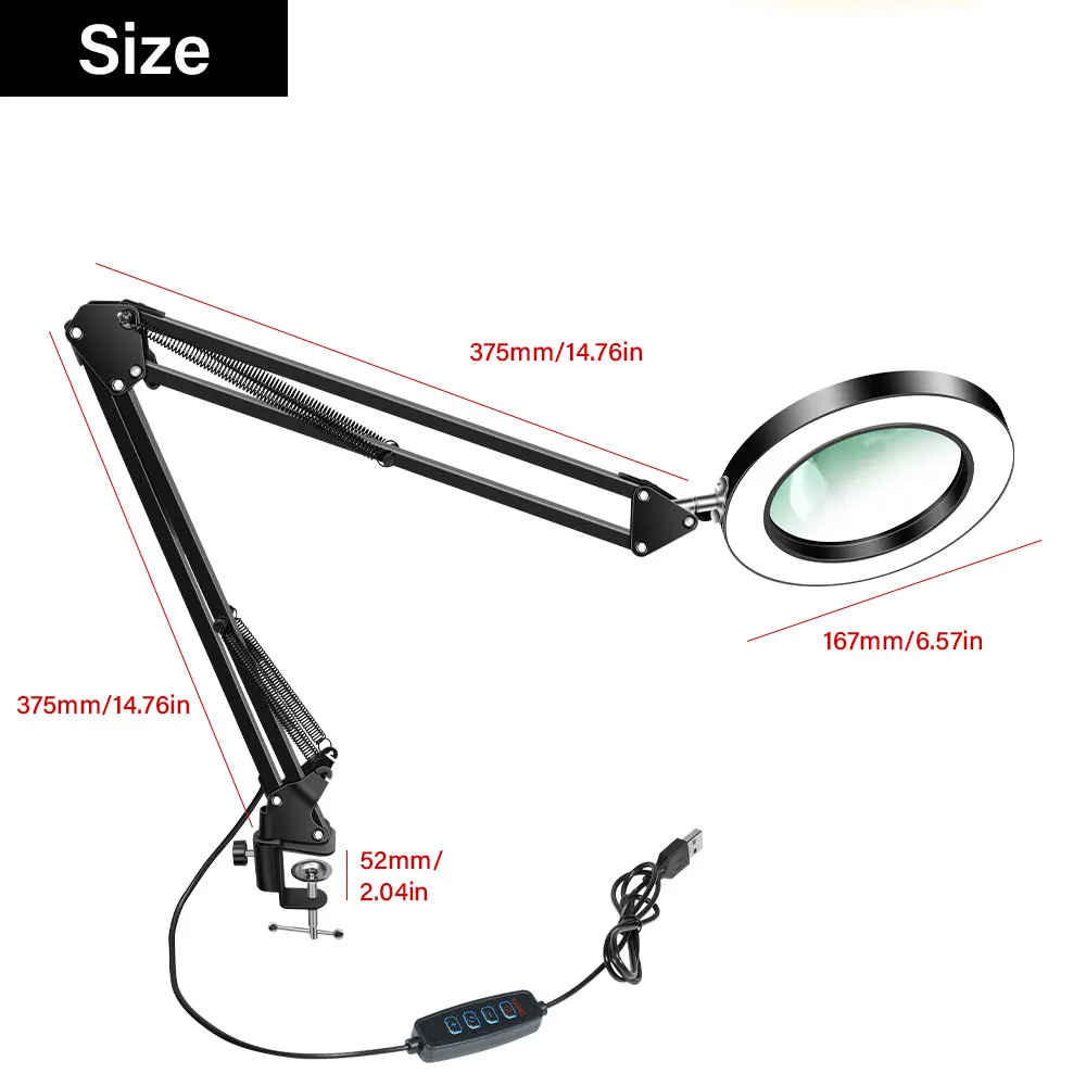 4.3" Real Class 10X Magnlification Stepless pimming 5 Color Mode 84 Of Them LED 10 Levels Provide Bright Light Brightness