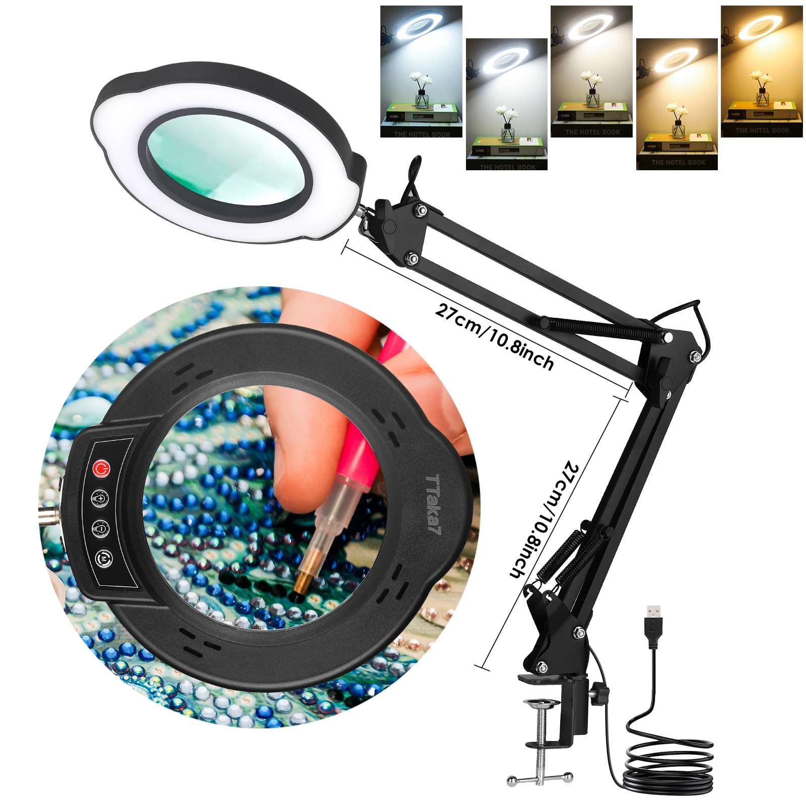 4.3" Real Class 10X Magnlification Stepless pimming 5 Color Mode 84 Of Them LED 10 Levels Provide Bright Light Brightness