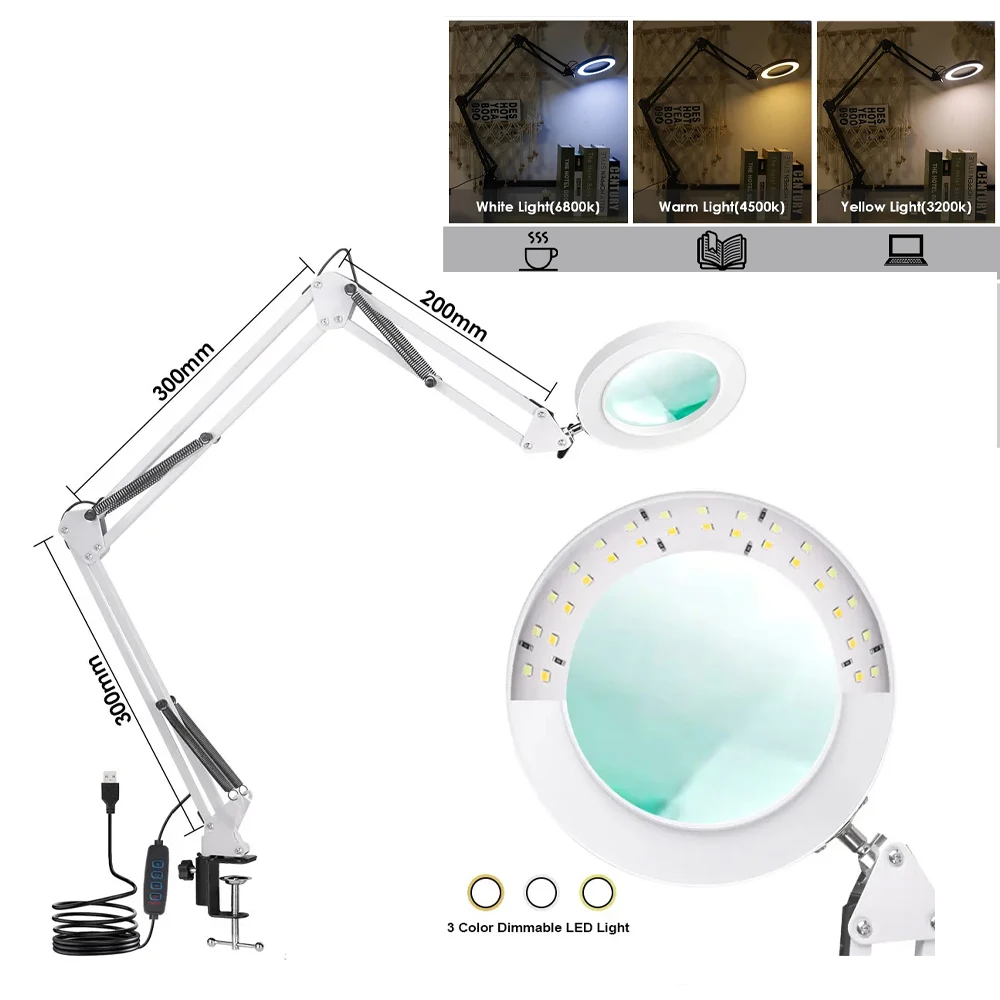 4.3" Real Class 10X Magnlification Stepless pimming 5 Color Mode 84 Of Them LED 10 Levels Provide Bright Light Brightness