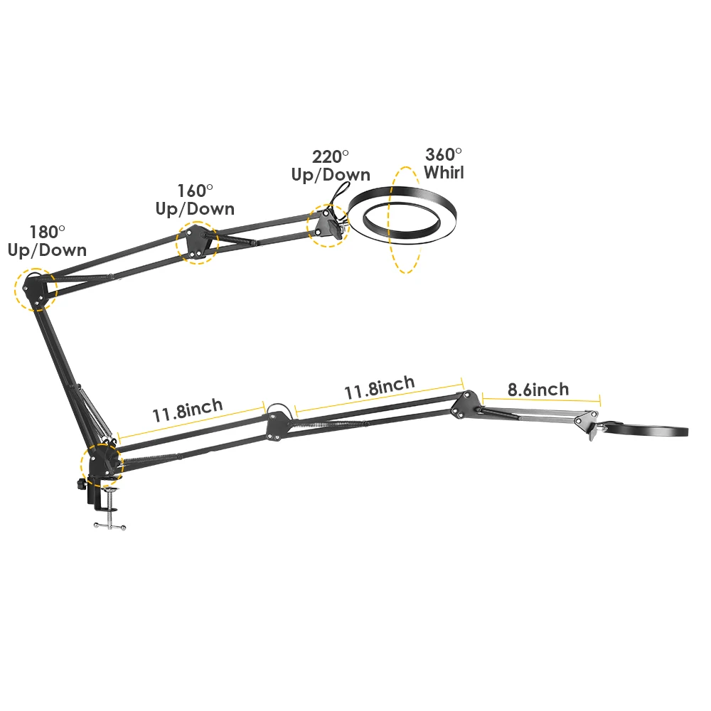 4.3" Real Class 10X Magnlification Stepless pimming 5 Color Mode 84 Of Them LED 10 Levels Provide Bright Light Brightness