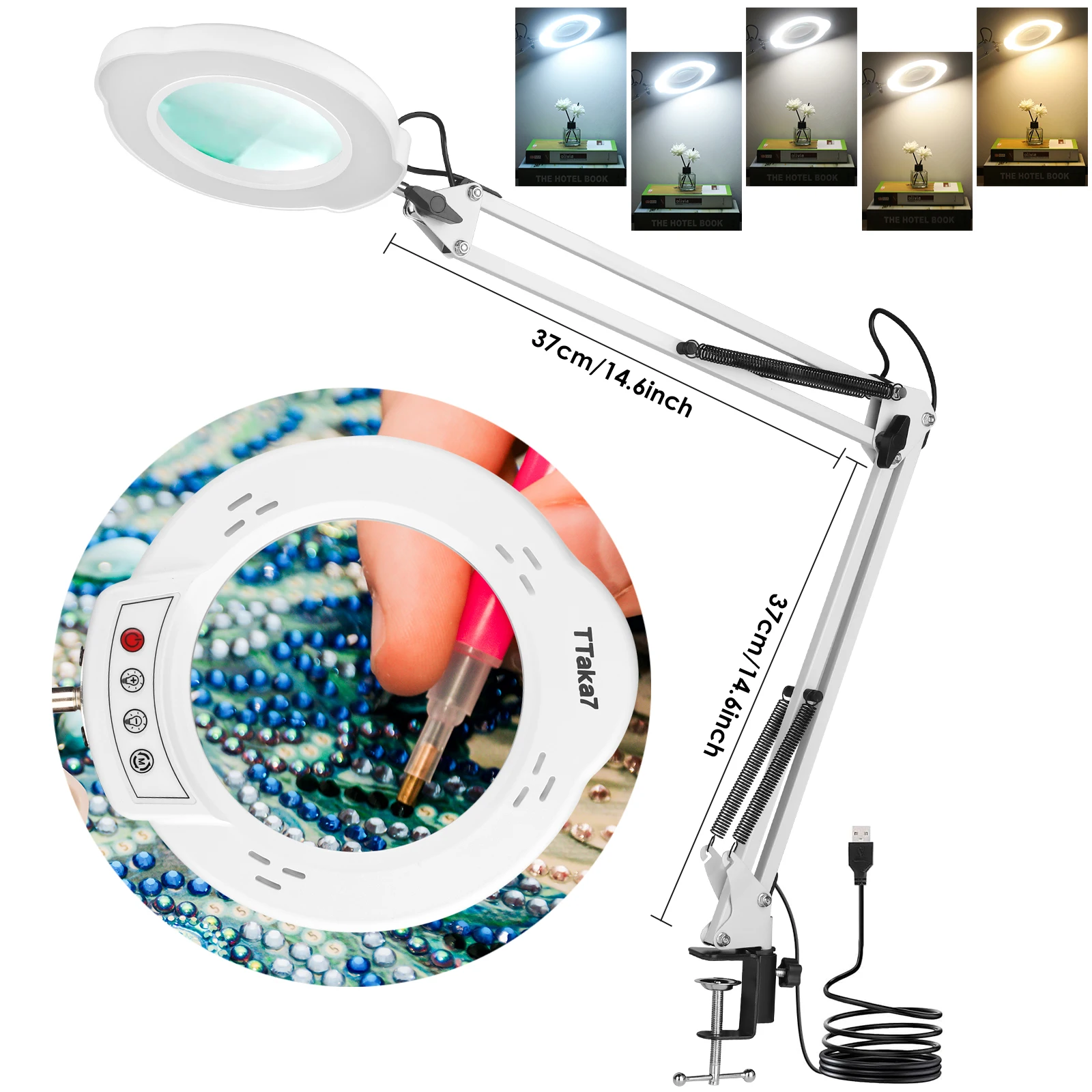 4.3" Real Class 10X Magnlification Stepless pimming 5 Color Mode 84 Of Them LED 10 Levels Provide Bright Light Brightness