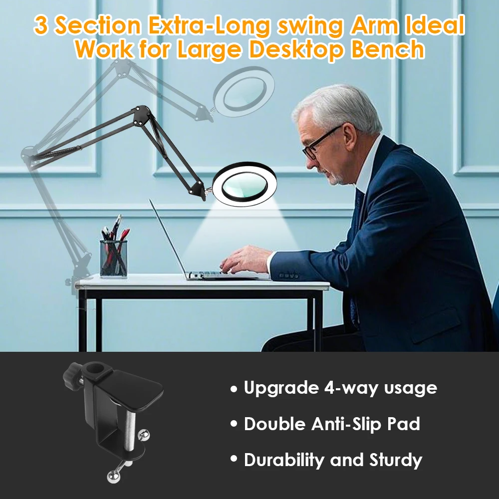 4.3" Real Class 10X Magnlification Stepless pimming 5 Color Mode 84 Of Them LED 10 Levels Provide Bright Light Brightness