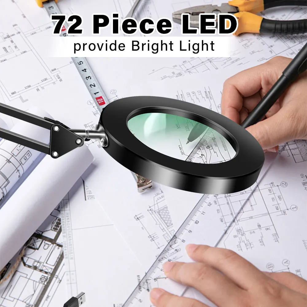 4.3" Real Class 10X Magnlification Stepless pimming 5 Color Mode 84 Of Them LED 10 Levels Provide Bright Light Brightness