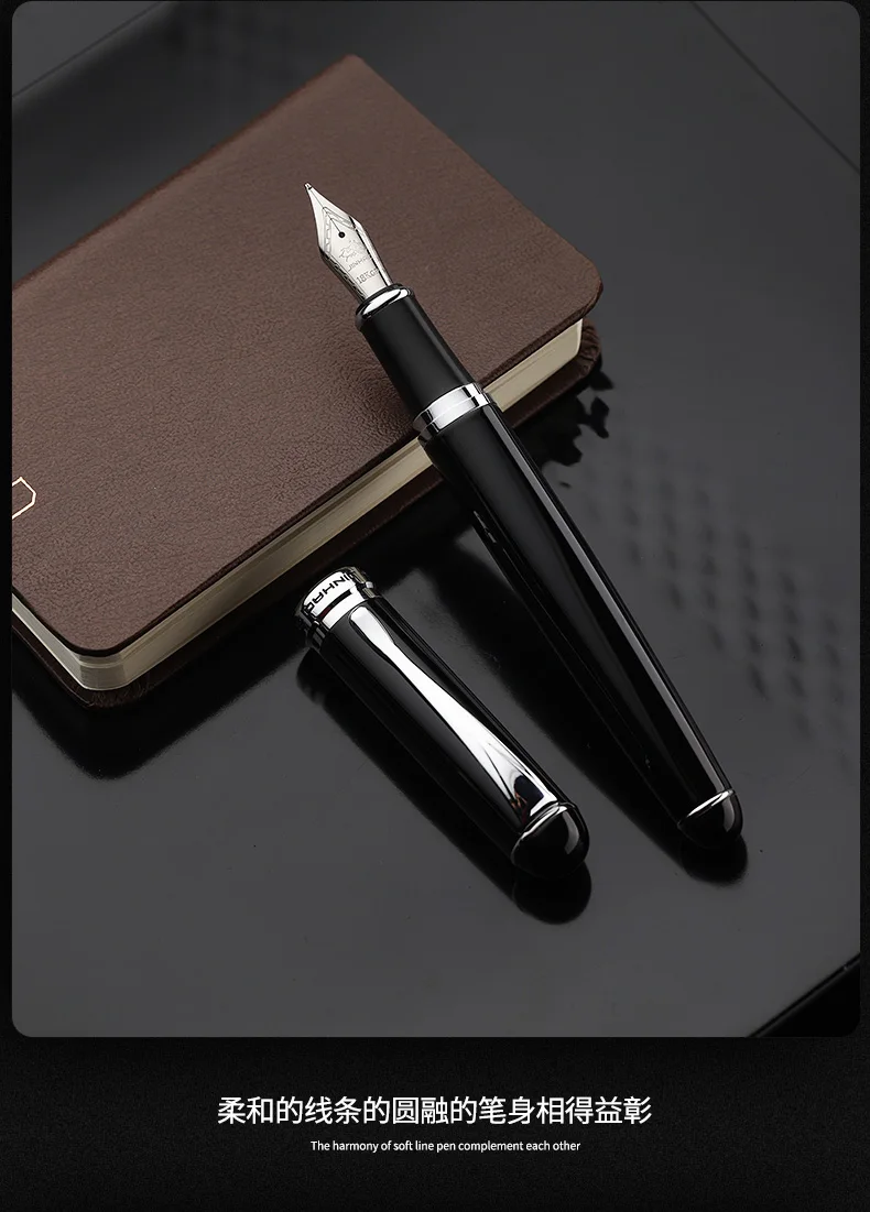 Jinhao X750 Classic Style Silver Clip Metal Fountain Pen 0.5mm Nib Steel Ink Pens for Gift Office Supplies School Supplies