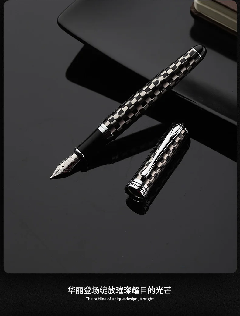 Jinhao X750 Classic Style Silver Clip Metal Fountain Pen 0.5mm Nib Steel Ink Pens for Gift Office Supplies School Supplies