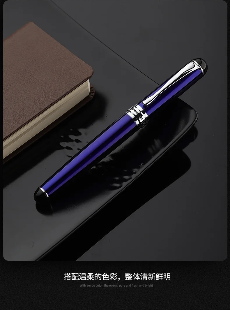 Jinhao X750 Classic Style Silver Clip Metal Fountain Pen 0.5mm Nib Steel Ink Pens for Gift Office Supplies School Supplies