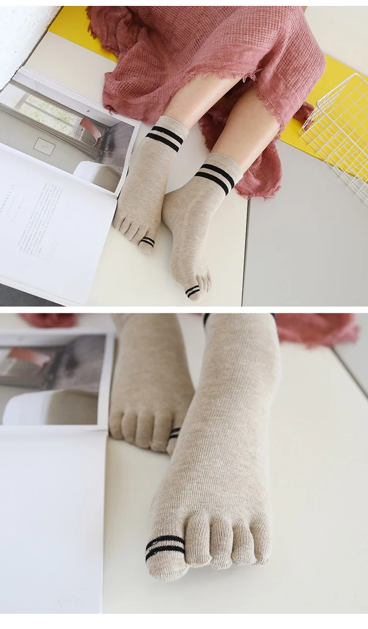 New Cotton Woman Five Finger Socks Female Toe Socks Harajuku Toe Separator Sox Streetwear Autumn Winter 5 Toe Socks