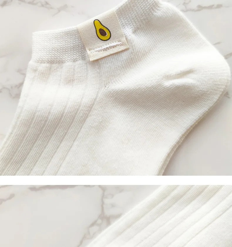 Socks women white 100 cotton fruit Invisible Short Woman Sweat summer girl women's socks ankle low female Invisible Kawaii Sox