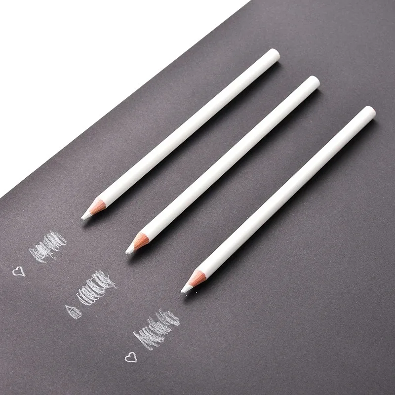 3Pcs White Sketch Charcoal Pencils Set Professional Standard Pencil Drawing Pencils Set For School Tool Painting Art Supplies