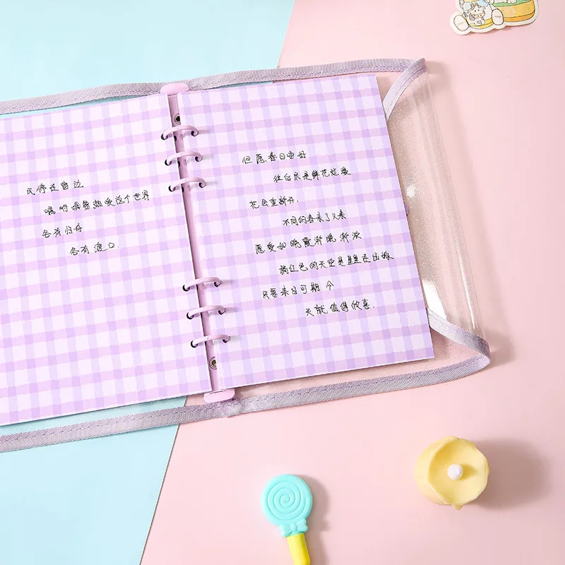 Cute Color Grid A5 A6 Loose Leaf Notebook Refill Spiral Binder Index Inner Page Item Paper Stationery