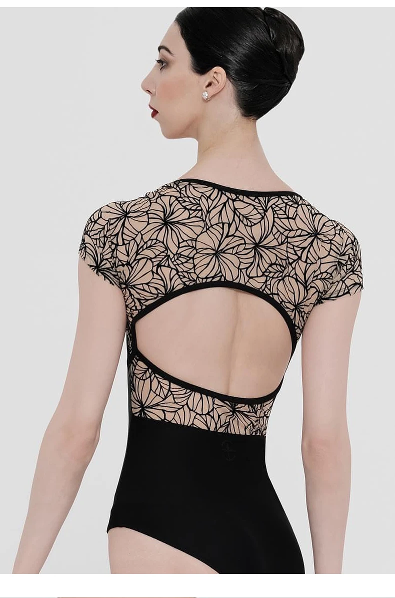 Tights Ballet Practice Clothes Dance One-Piece Gym Clothes Lace Short-Sleeved Bodysuits Yoga Clothes Women