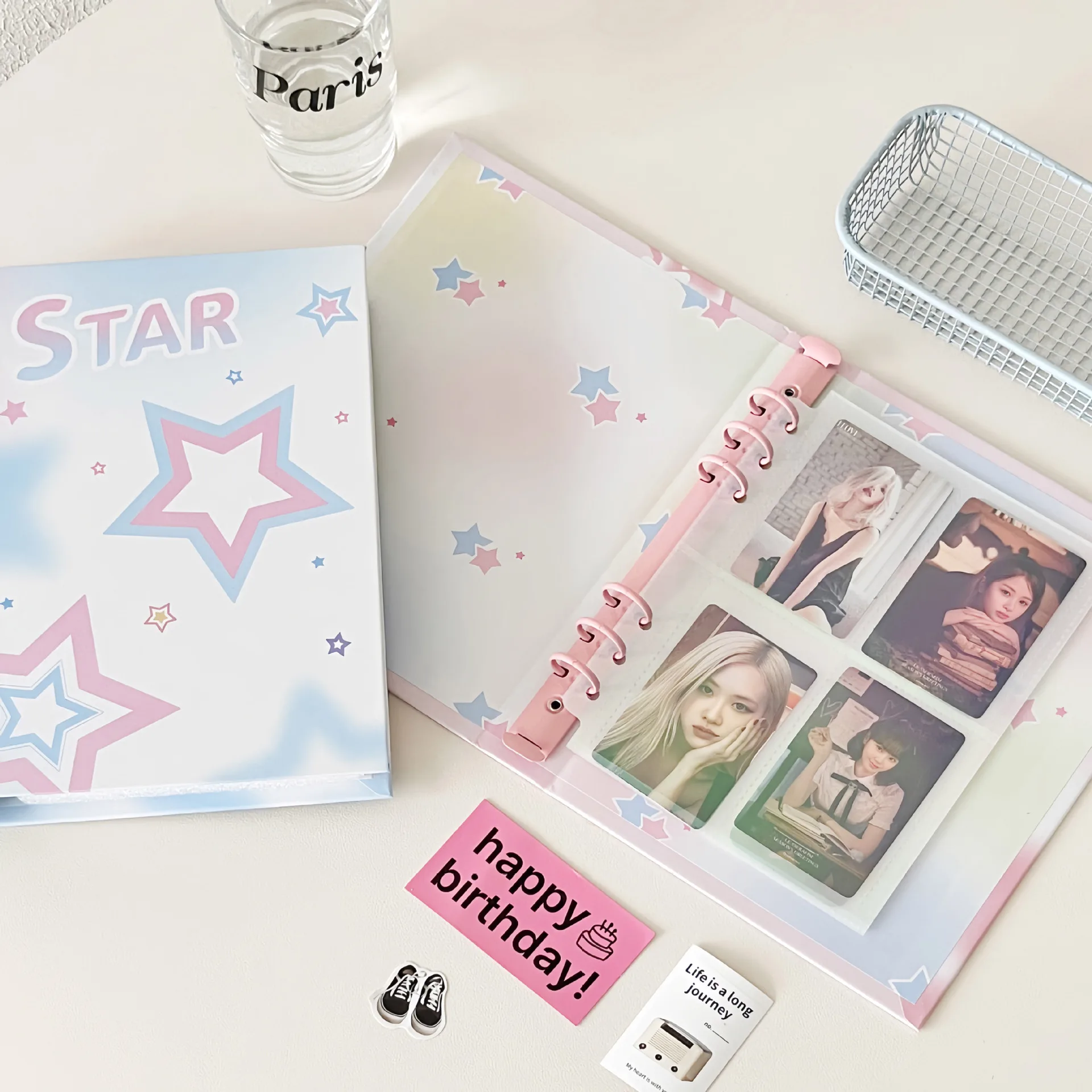 MINKYS Checkerboard Kawaii A5 Kpop Photocard Binder Photo Cards Collect Book Storage Album Hardcover Notebook Korea Stationery