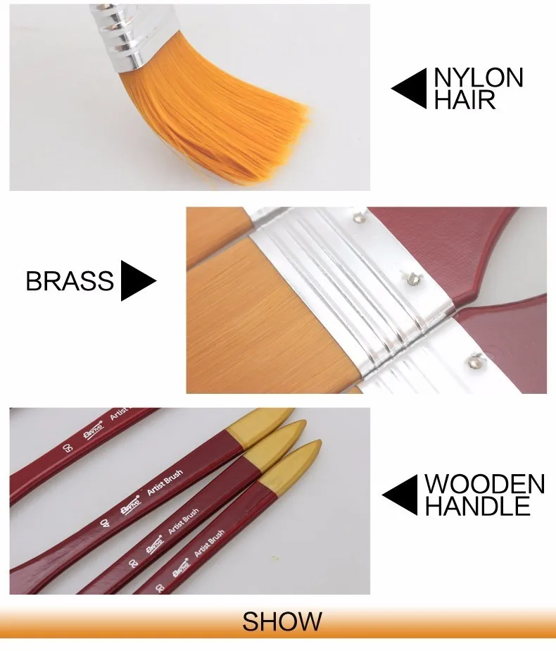 1Pcs Paint Brushes Acrylic DIY Graffiti Brush Set For Artist Oil Scrubbing Brush School Drawing Paint Stationery Supplies