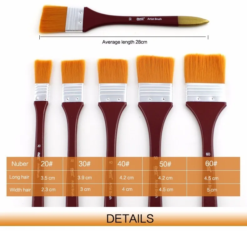 1Pcs Paint Brushes Acrylic DIY Graffiti Brush Set For Artist Oil Scrubbing Brush School Drawing Paint Stationery Supplies
