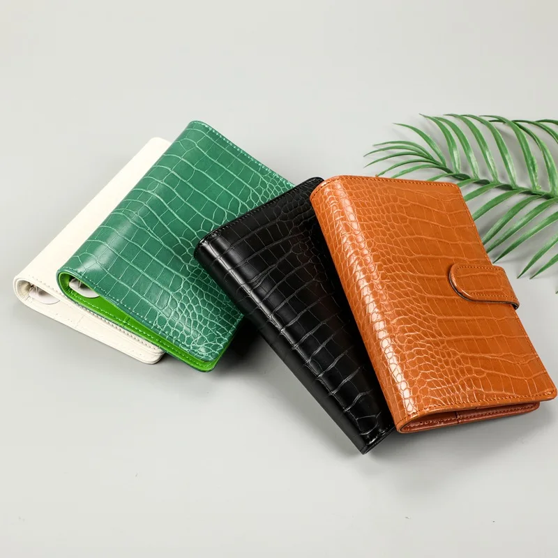 New Color A5A6 Crocodile Pattern DIY Binder Notebook Cover Diary Agenda Planner Paper Cover School Stationery