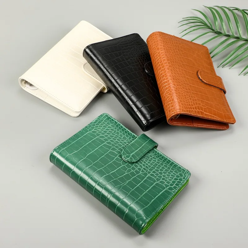 New Color A5A6 Crocodile Pattern DIY Binder Notebook Cover Diary Agenda Planner Paper Cover School Stationery