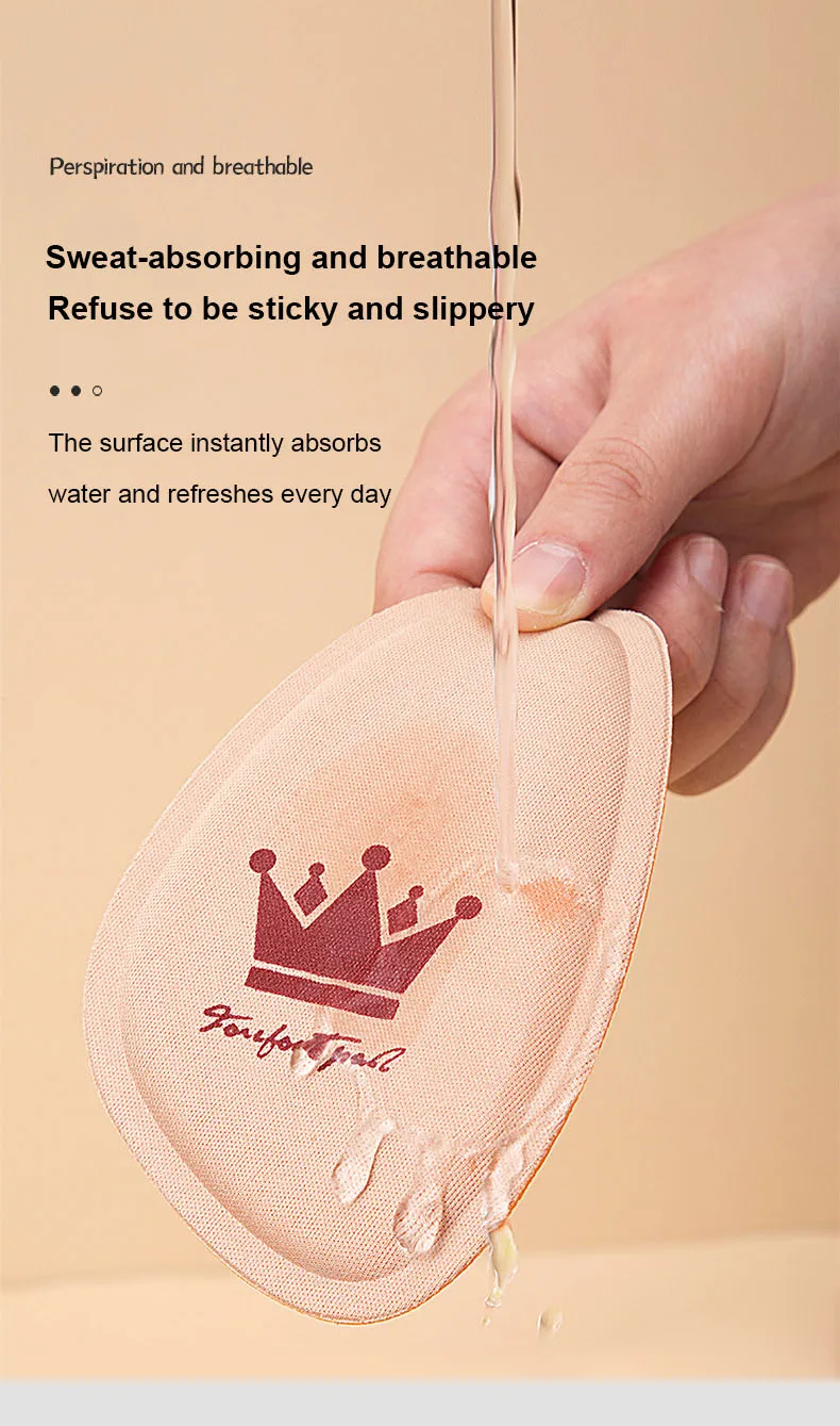 Women Forefoot Pad Pain Relief Insert Half Size Insoles Non-slip Cushion Shoe Breathable Sweat Absorbing Foot Pads for Shoes