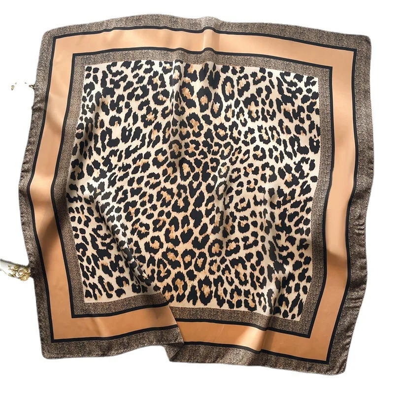 Neckerchief Female Luxury Square Scarf for Women Silk Feeling Shawl Satin Hijab Fashion Wraps Hair Bands Ribbon Headband Bandann