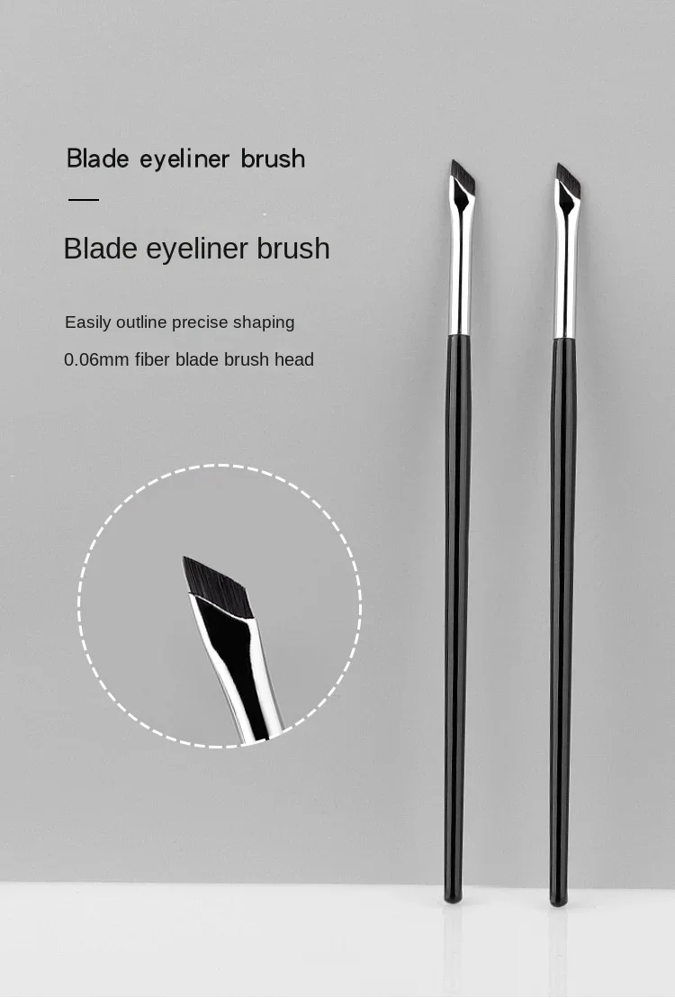 Upgrade Blade Eyeliner Brush Ultra Thin Fine Angle Flat Eyebrow Brush Under The Eye Makeup Brushes Precise Detail Brush White