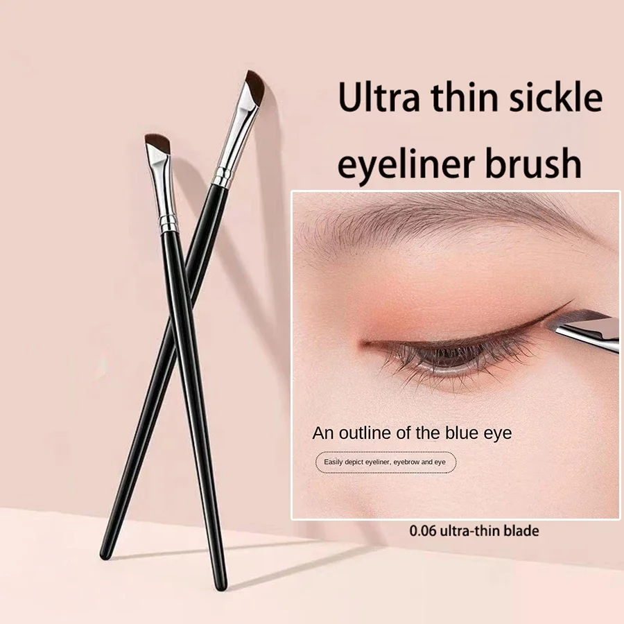 Upgrade Blade Eyeliner Brush Ultra Thin Fine Angle Flat Eyebrow Brush Under The Eye Makeup Brushes Precise Detail Brush White