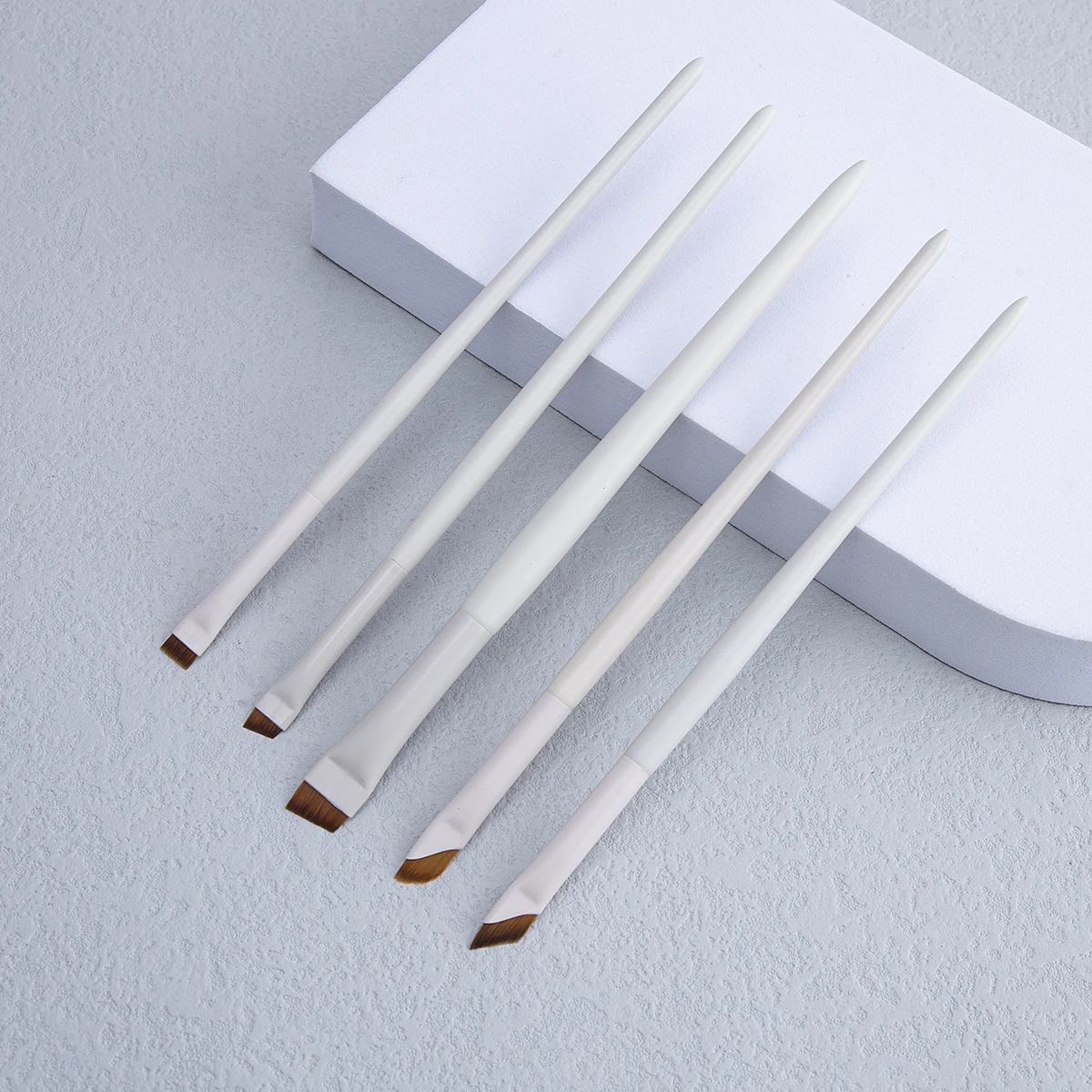 Upgrade Blade Eyeliner Brush Ultra Thin Fine Angle Flat Eyebrow Brush Under The Eye Makeup Brushes Precise Detail Brush White