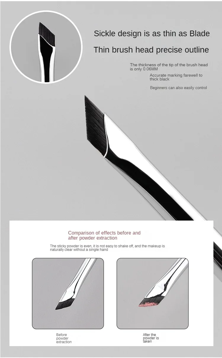 Upgrade Blade Eyeliner Brush Ultra Thin Fine Angle Flat Eyebrow Brush Under The Eye Makeup Brushes Precise Detail Brush White