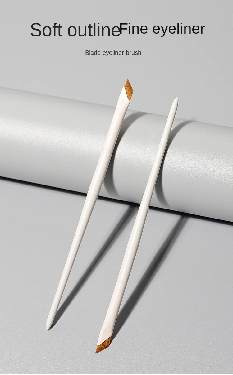 Upgrade Blade Eyeliner Brush Ultra Thin Fine Angle Flat Eyebrow Brush Under The Eye Makeup Brushes Precise Detail Brush White