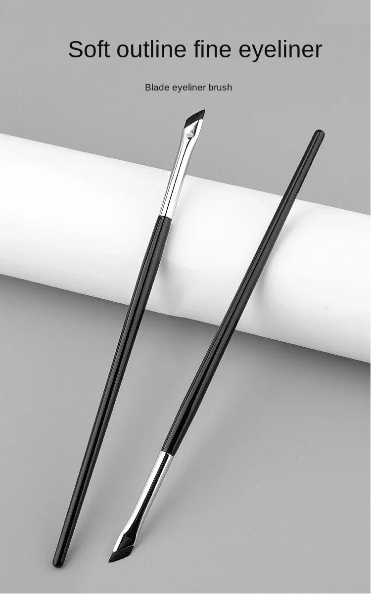 Upgrade Blade Eyeliner Brush Ultra Thin Fine Angle Flat Eyebrow Brush Under The Eye Makeup Brushes Precise Detail Brush White