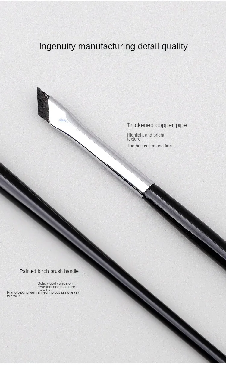 Upgrade Blade Eyeliner Brush Ultra Thin Fine Angle Flat Eyebrow Brush Under The Eye Makeup Brushes Precise Detail Brush White