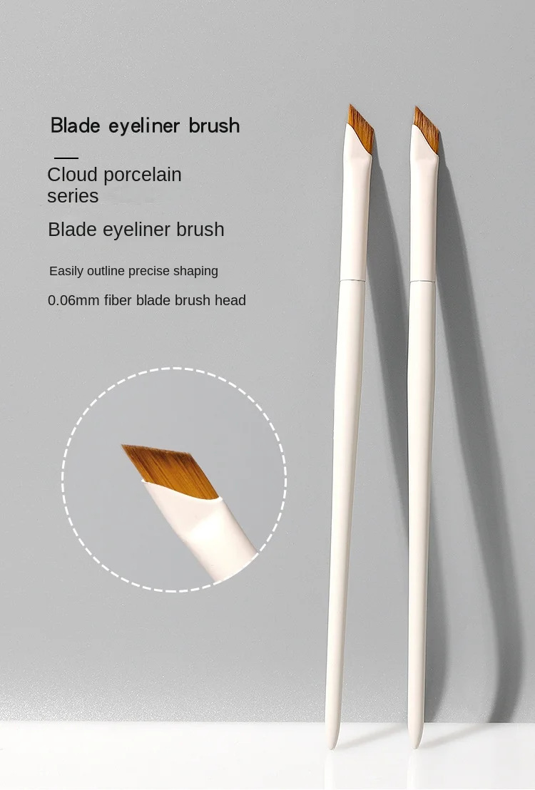 Upgrade Blade Eyeliner Brush Ultra Thin Fine Angle Flat Eyebrow Brush Under The Eye Makeup Brushes Precise Detail Brush White