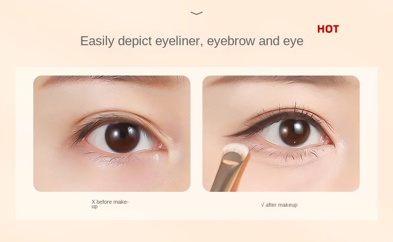 Upgrade Blade Eyeliner Brush Ultra Thin Fine Angle Flat Eyebrow Brush Under The Eye Makeup Brushes Precise Detail Brush White