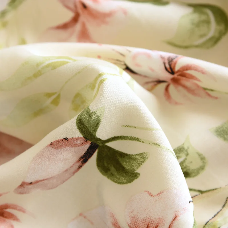 Spring And Summer New Women's Trousers 100% Viscose Large Flowers Comfortable Pajama Pants Loose Closing Home Pants Plus Size