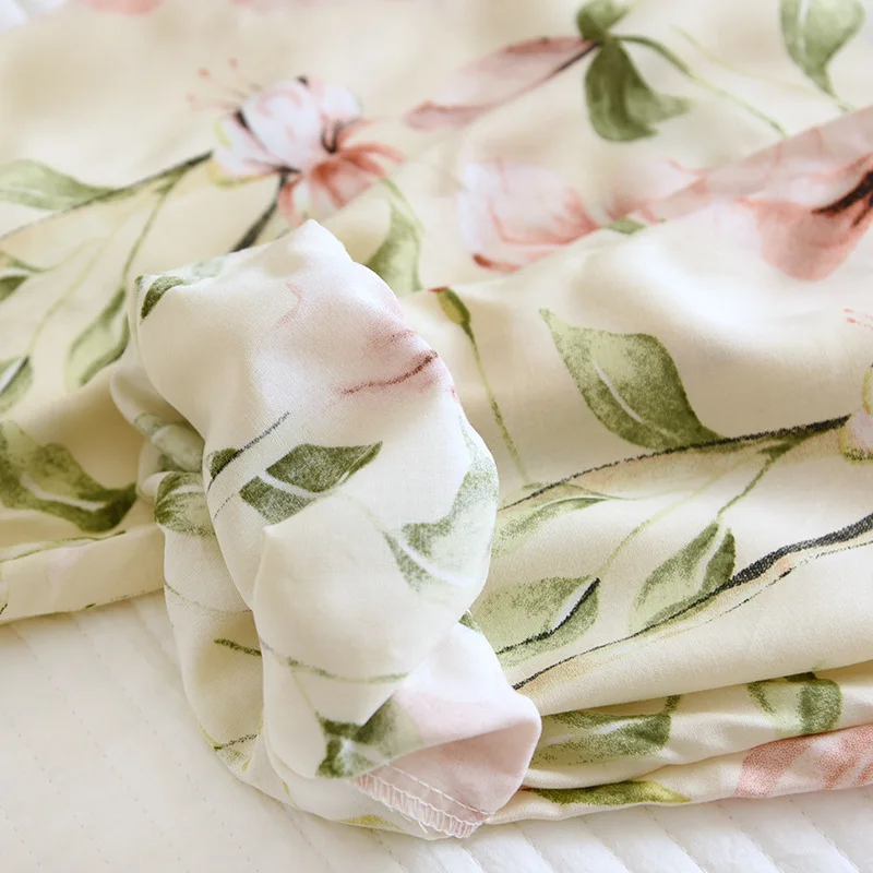 Spring And Summer New Women's Trousers 100% Viscose Large Flowers Comfortable Pajama Pants Loose Closing Home Pants Plus Size