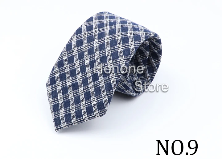 High Quality Mens 7cm Ties Classic Brown Red Striped Plaid Cotton Handmade Necktie Narrow Skinny Cravat Casual Tie Accessories