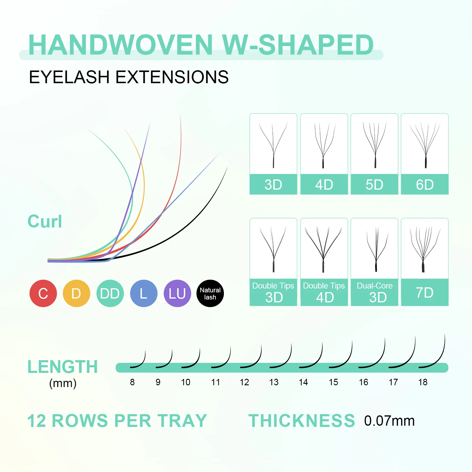 NAGARAKU Automatic Flowering W Shape Bloom 3D 4D 5D 6D Premade Fans Eyelash Extensions Natural Soft Light Full Dense