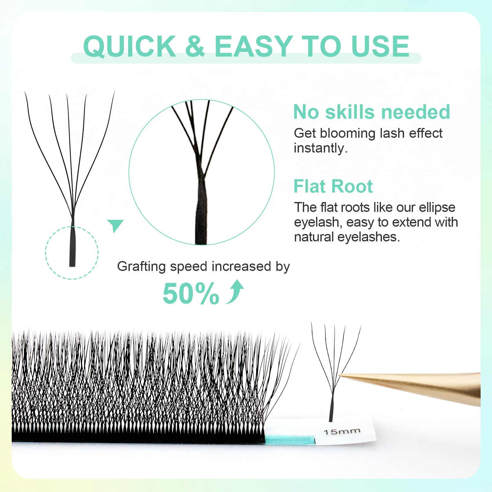 NAGARAKU Automatic Flowering W Shape Bloom 3D 4D 5D 6D Premade Fans Eyelash Extensions Natural Soft Light Full Dense