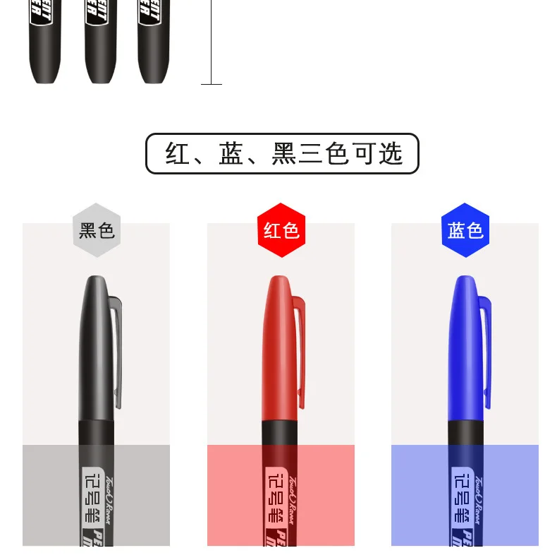 6 PCS Permanent Marker Pen Manga Drawing Markers Black Blue Red Waterproof Ink Sketch Pens Stationery Art School Supplies